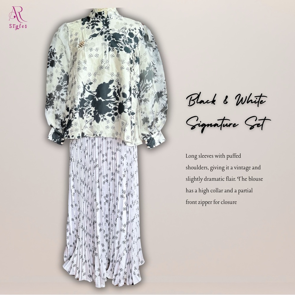 NWT Black and White signature modest set with hijab